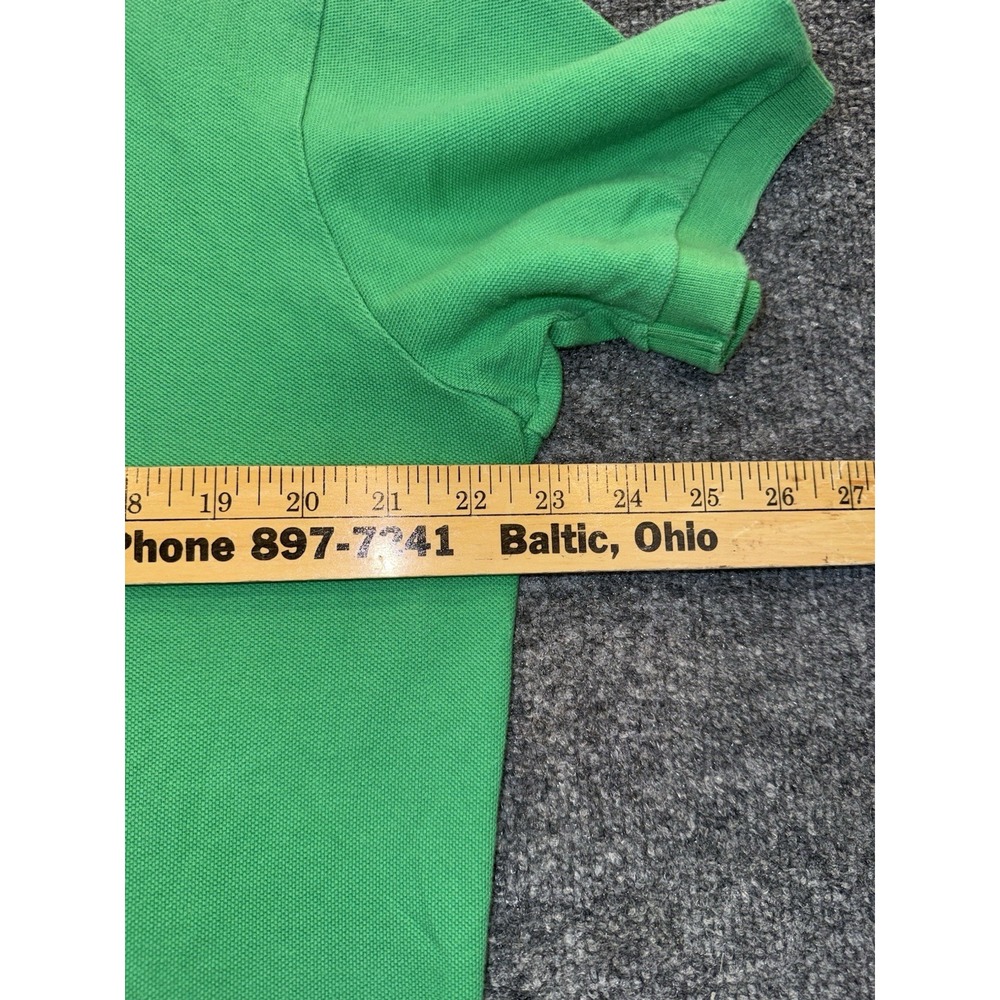 Vintage Polo Ralph Lauren Men's Large Green Pink Pony 100% Cotton Polo Shirt - Picture 6 of 8
